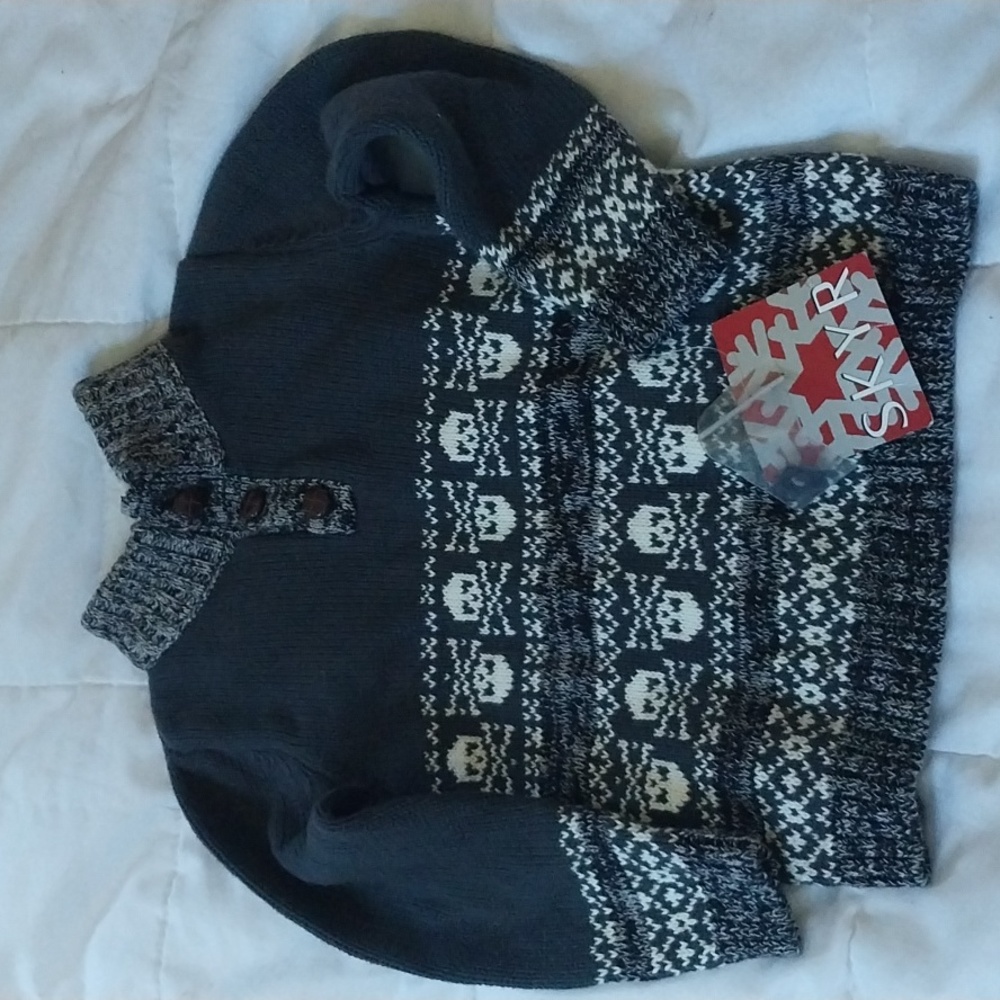 SKYR Boys Faire Isle Style Sweater 2T Skulls